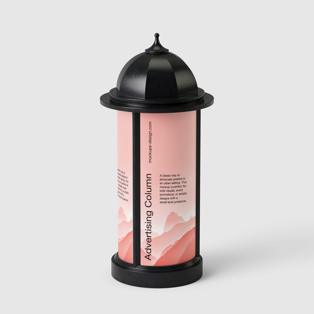 Free Classic Advertising Column Mockup PSD 1 Free Classic Advertising Column Mockup PSD