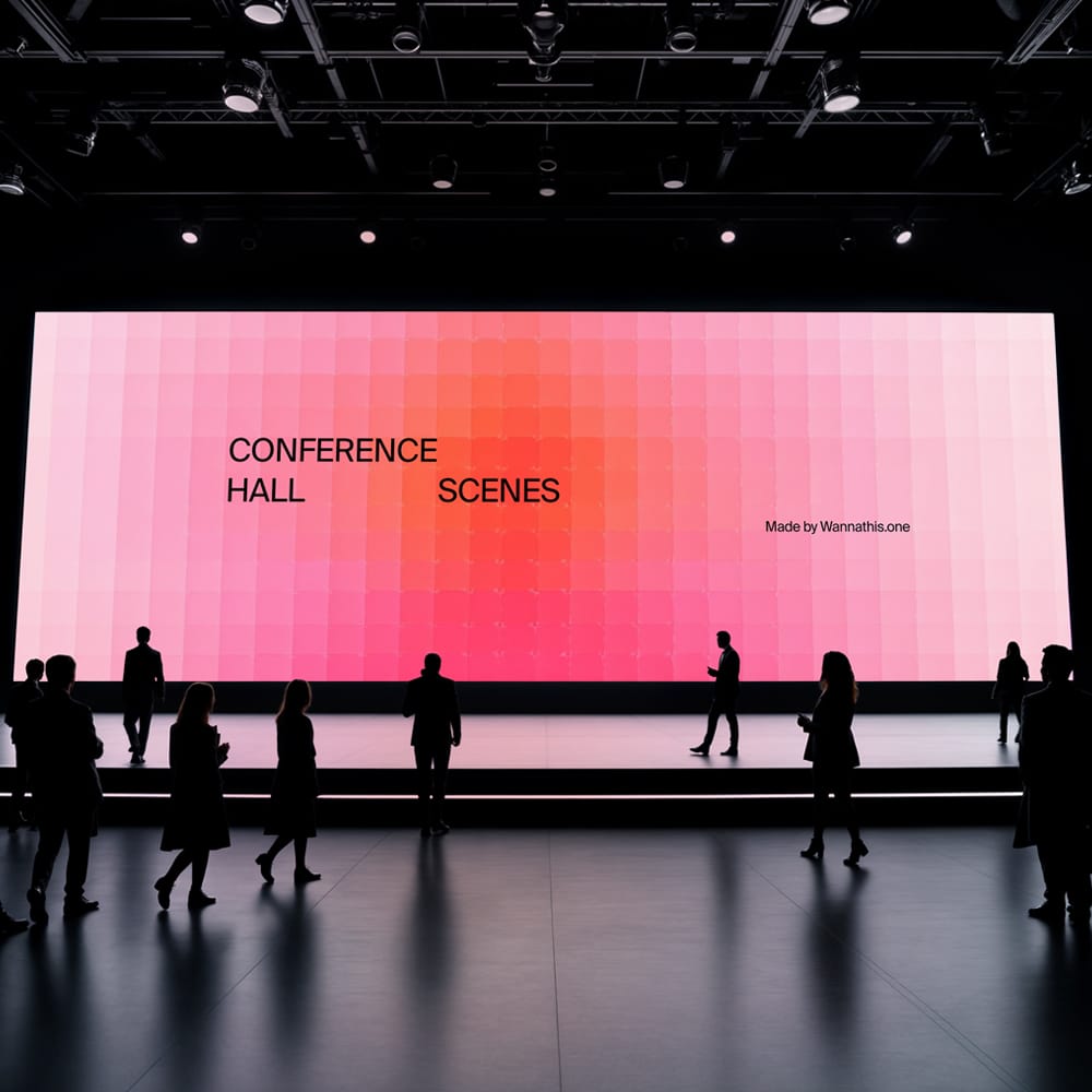 Free Conference Hall Screen Display Mockup PSD 1 Free Conference Hall Screen Display Mockup PSD