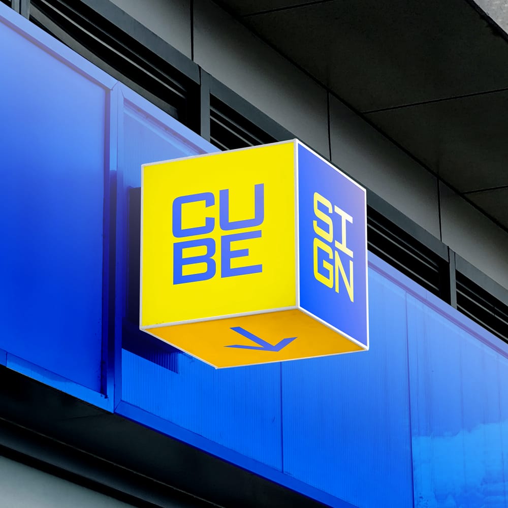 Free Cube Lightbox Sign Mockup Template PSD 1 Free Cube Lightbox Sign Mockup Template PSD