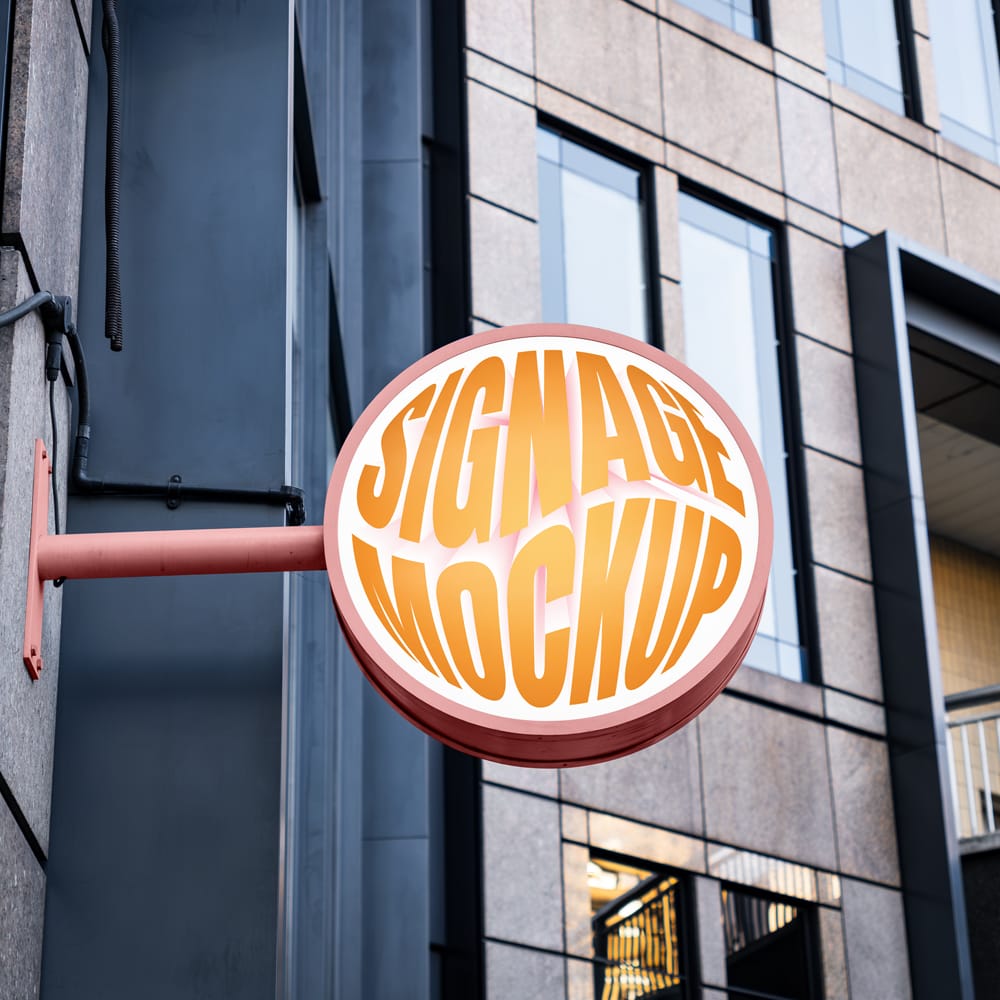 Free Hanging Circle Sign Mockup PSD 1 Free Hanging Circle Sign Mockup PSD