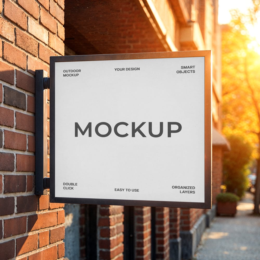 Free Square Street Sign Mockup PSD 1 Free Square Street Sign Mockup PSD