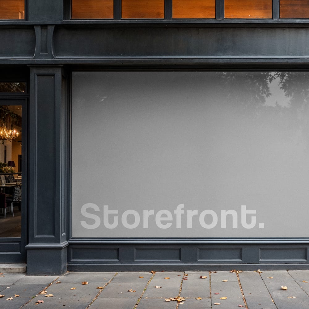 Free Storefront Window Banner Mockup PSD 1 Free Storefront Window Banner Mockup PSD