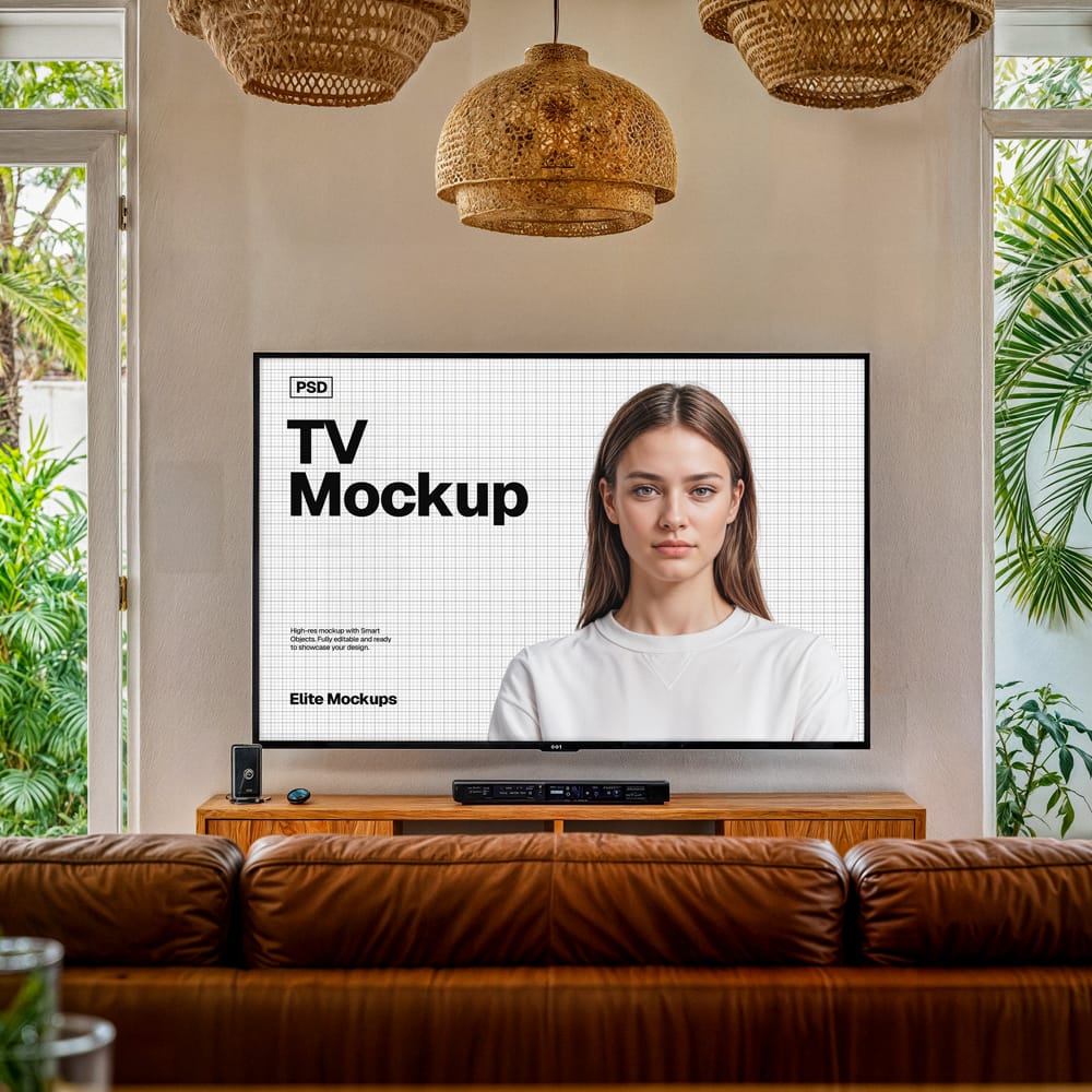 Free TV Screen Mockup PSD 1 Free TV Screen Mockup PSD