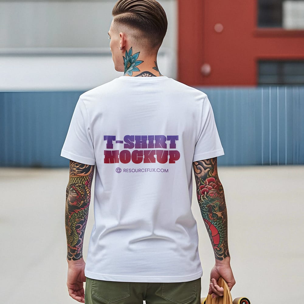 Free Urban T-Shirt Mockup Backside PSD 1 Free Urban T-Shirt Mockup Backside PSD