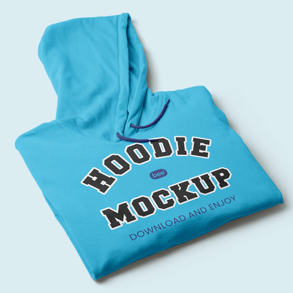 Free Perspective Folded Hoodie Mockup PSD 1 Free Perspective Folded Hoodie Mockup PSD