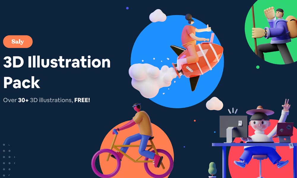 12 Best Free Illustrations for Figma (Kits & Packs) 17 Saly 3D Illustration Pack