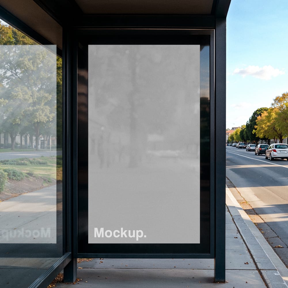 Free Bus Stop Advertising Mockup Template PSD 1 Free Bus Stop Advertising Mockup Template PSD