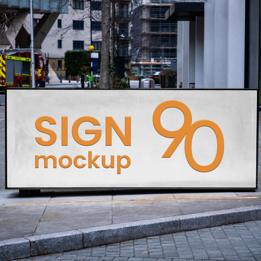 Free Concrete City Sign Mockup PSD 1 Free Concrete City Sign Mockup PSD