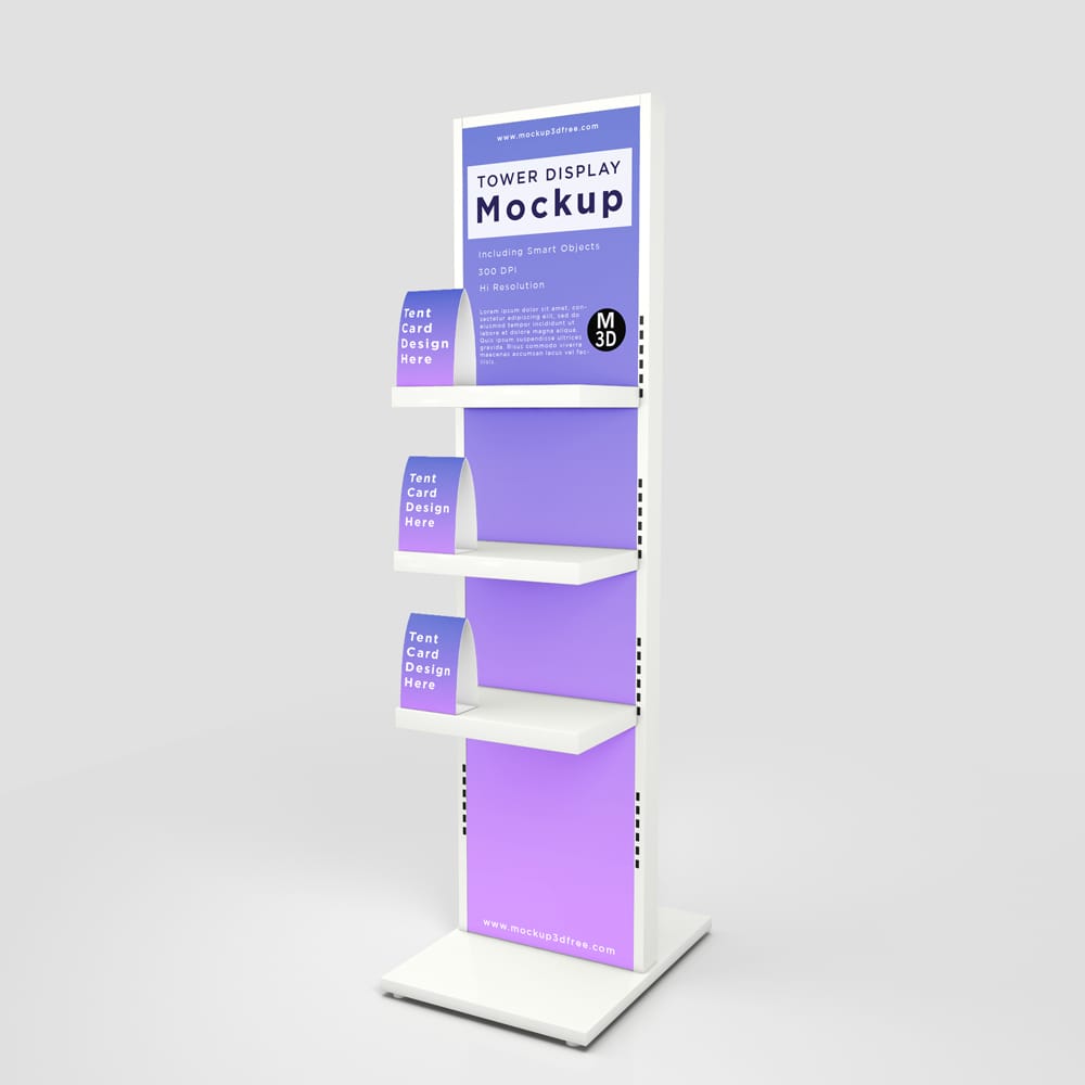 Free Tower Display Stand Mockup PSD 1 Free Tower Display Stand Mockup PSD