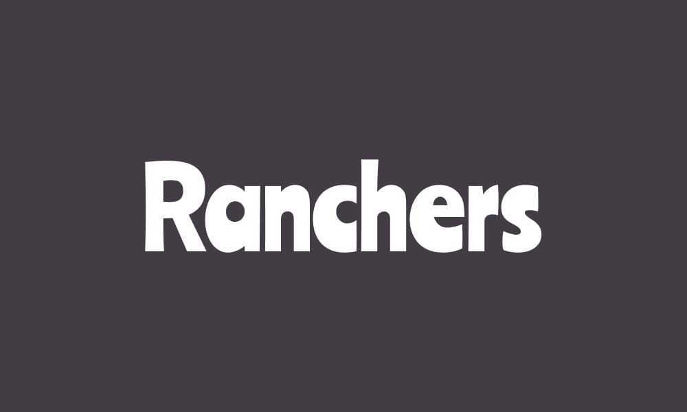 30+ Best Free Retro & Vintage Google Fonts (2025 Guide) 19 The font Ranchers, a fun and rounded sans serif font.