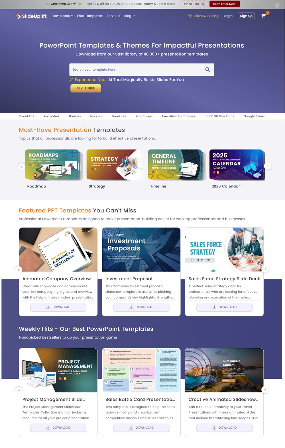 Top 5 Websites for the Best PowerPoint and AI-Enhanced Presentation Templates in 2025 1 slideuplift