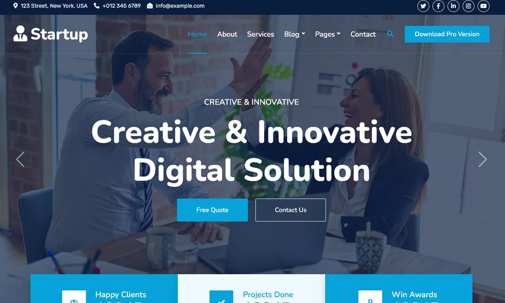 Â 22 Best Free HTML & CSS Website Templates for Startups in 2025 1 Screenshot of the Startup free HTML template for B2B and SaaS businesses.