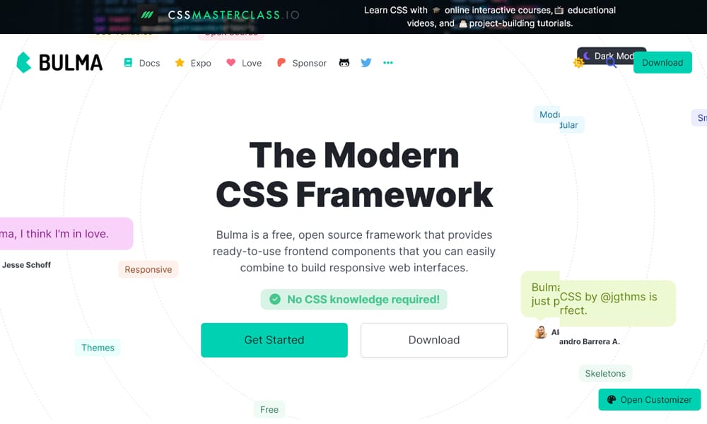 20 Best Lightweight CSS Frameworks for Fast Loading Websites in 2025 12 Bulma