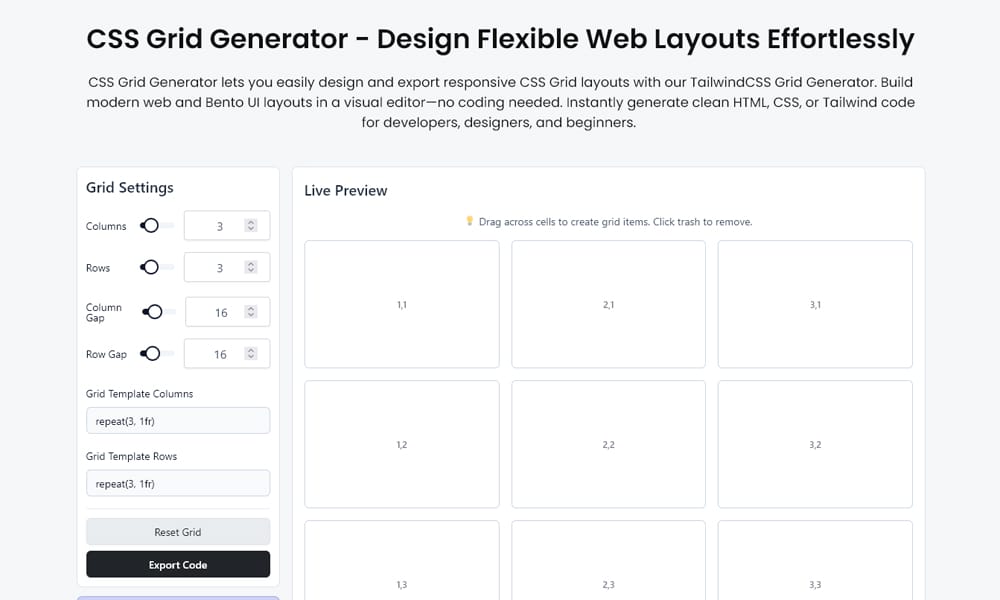 20 Best Free CSS Grid Generators and Frameworks That'll Transform Your Layout Workflow in 2025 16 CSS Grid Generator