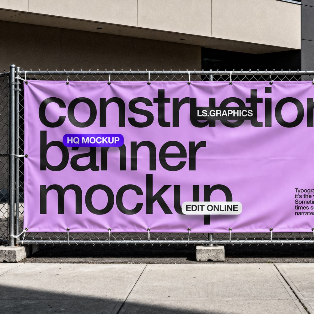 Free Construction Banner Mockup PSD 1 Free Construction Banner Mockup PSD