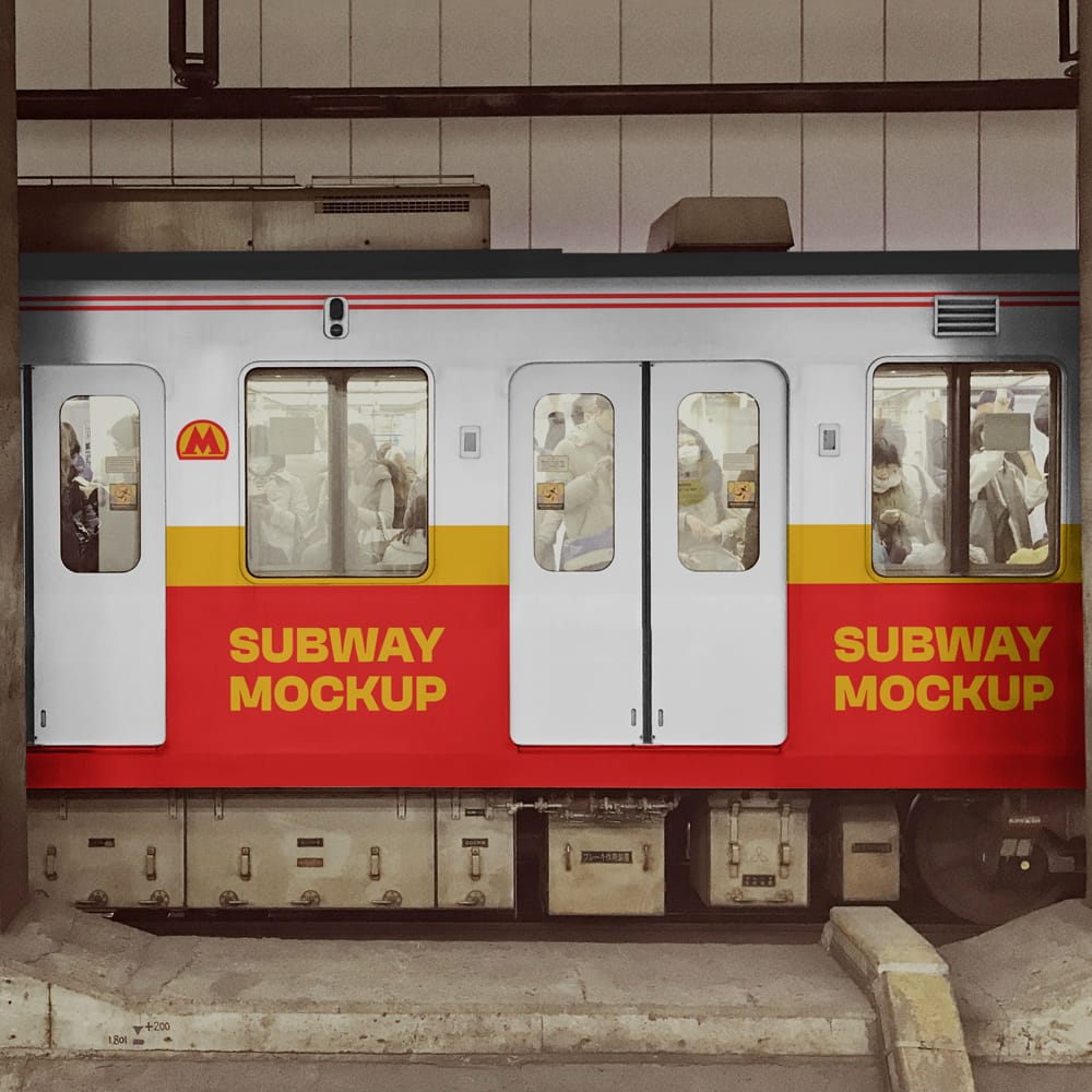 Free Landscape Subway Mockup PSD 1 Free Landscape Subway Mockup PSD