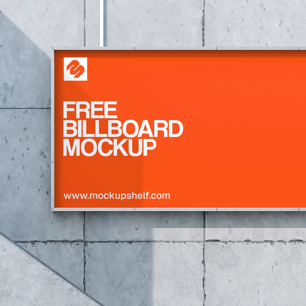 Free Minimalist Wall-Mounted Billboard Mockup PSD 1 Free Minimalist Wall-Mounted Billboard Mockup PSD