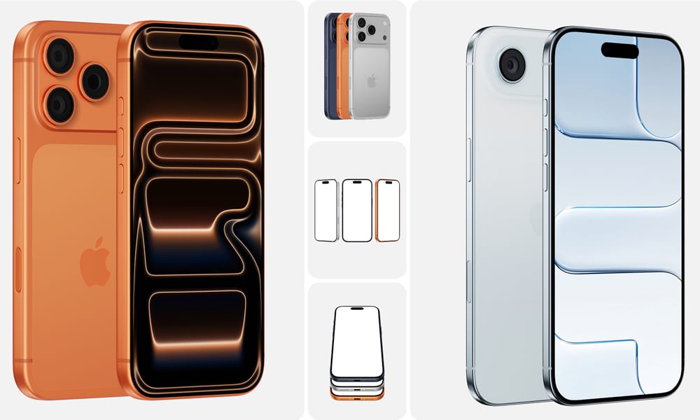 The Best Free iPhone 17 Mockups 23 RComparison of iPhone 17 and iPhone Air mockups with transparent backgrounds in Figma.