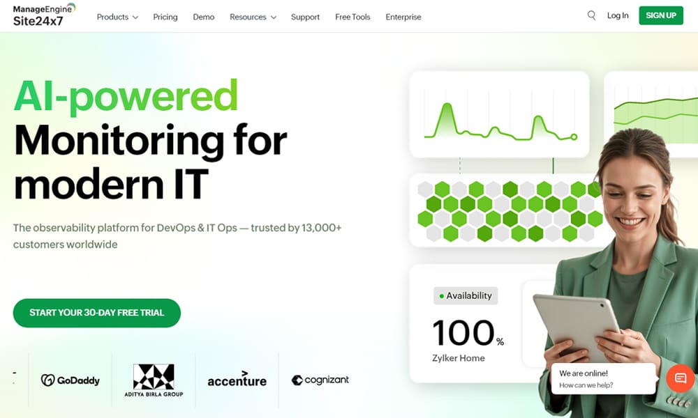 Best Frontend Performance Monitoring Tools 2025: Your Complete Guide to Speed, Errors & User Experience 13 Site24x7 — Site24x7 monitoring platform combining RUM, uptime checks, and synthetic transaction monitoring