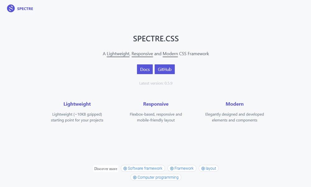 20 Best Lightweight CSS Frameworks for Fast Loading Websites in 2025 9 Spectre.css