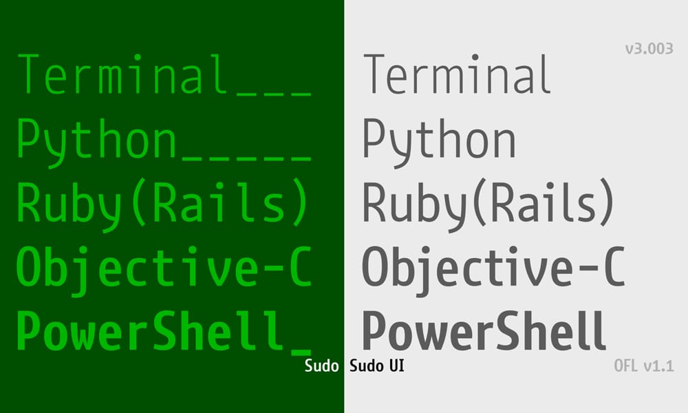 65+ Best Free Monospace Fonts for Coding & Design (2024-2025) 61 Sudo Font