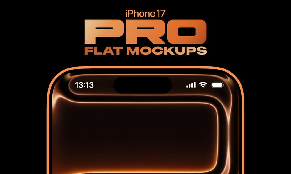 The Best Free iPhone 17 Mockups 21 Flat minimal iPhone 17 Pro mockups for Figma focused on interface clarity.