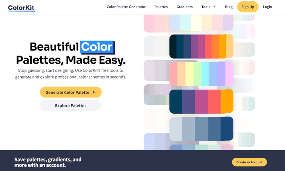 29 Best Color Palette Generator Tools for Designers (2025 Guide) 12 ColorKit blending tool mixing two colors to create a smooth gradient