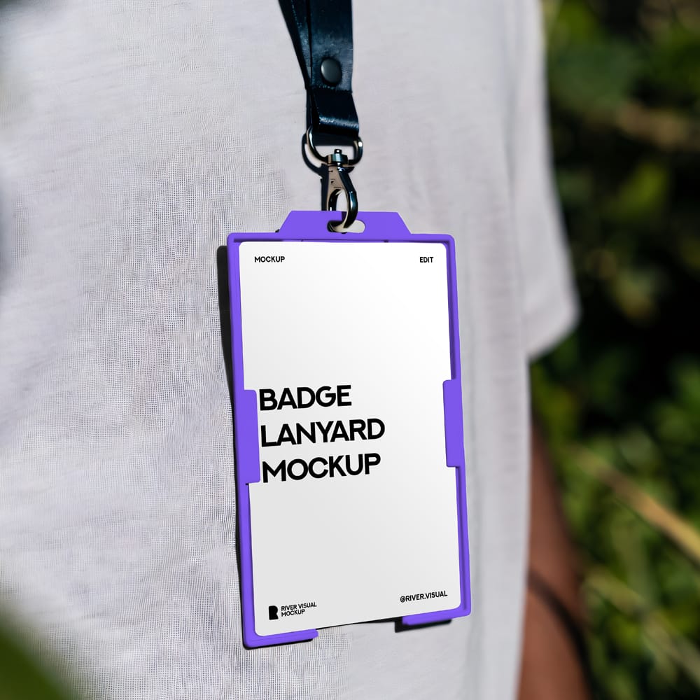 Free Badge Lanyard Mockup PSD 1 Free Badge Lanyard Mockup PSD