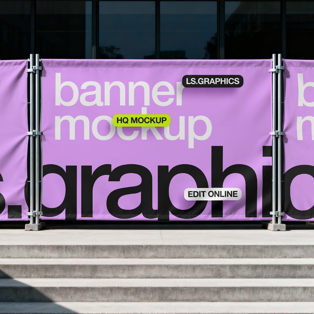 Free Construction Site Banner Mockup PSD 1 Free Construction Site Banner Mockup PSD