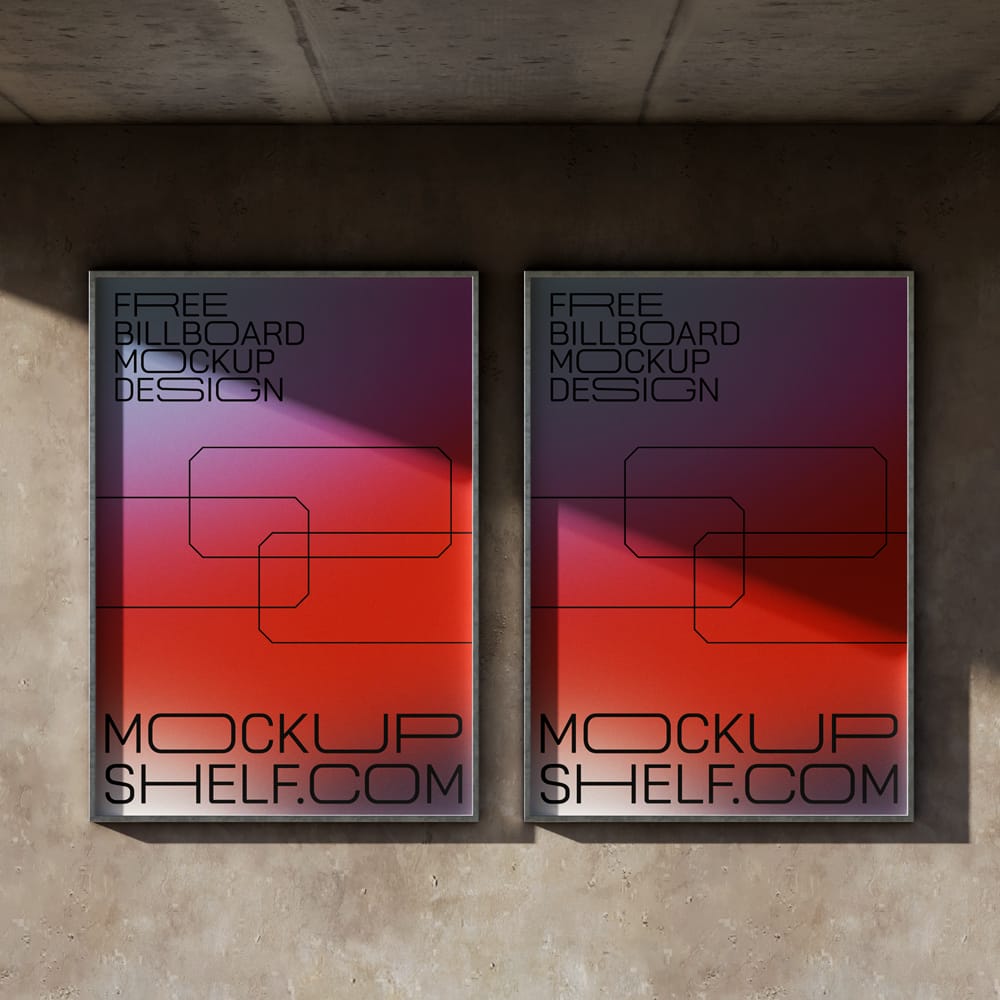 Free Dual Outdoor Advertising Billboard Mockup PSD 1 Free Dual Outdoor Advertising Billboard Mockup PSD