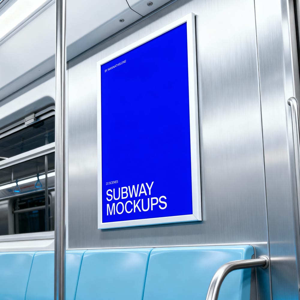 Free Metro Billboard Mockup on Side Panel PSD 1 Free Metro Billboard Mockup on Side Panel PSD