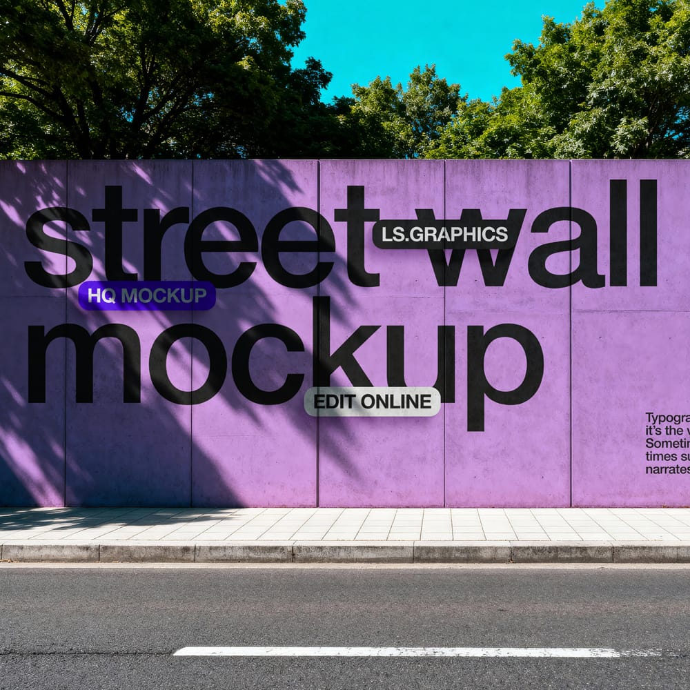 Free Street Wall Mockup Template PSD 1 Free Street Wall Mockup Template PSD