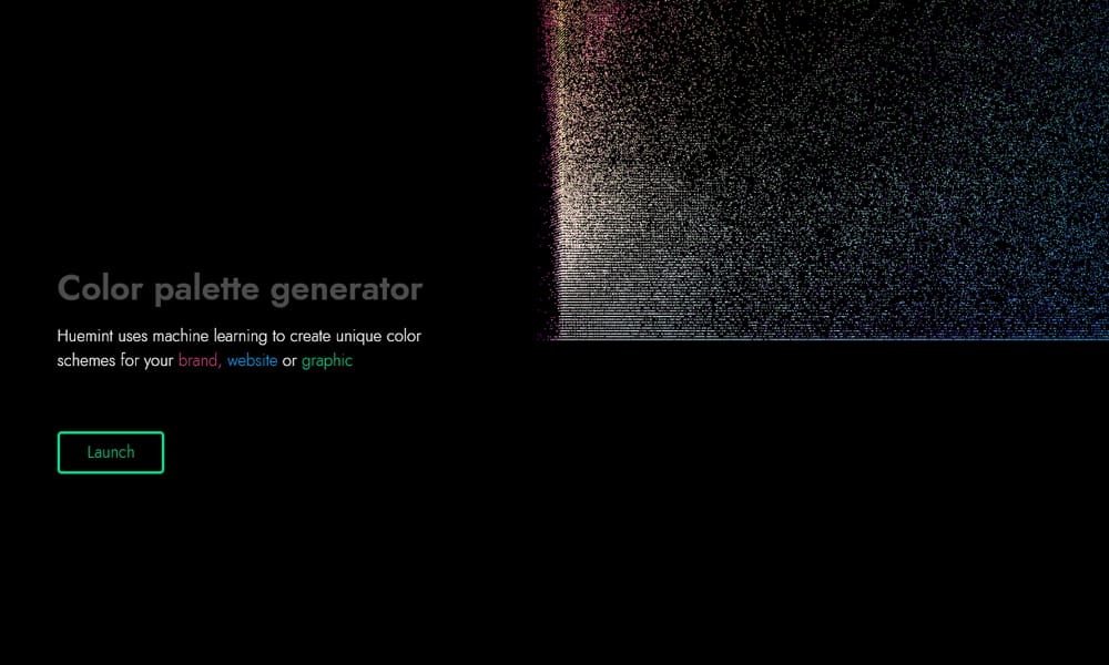 29 Best Color Palette Generator Tools for Designers (2025 Guide) 3 Huemint AI tool applying a generated color palette to a brand identity mockup