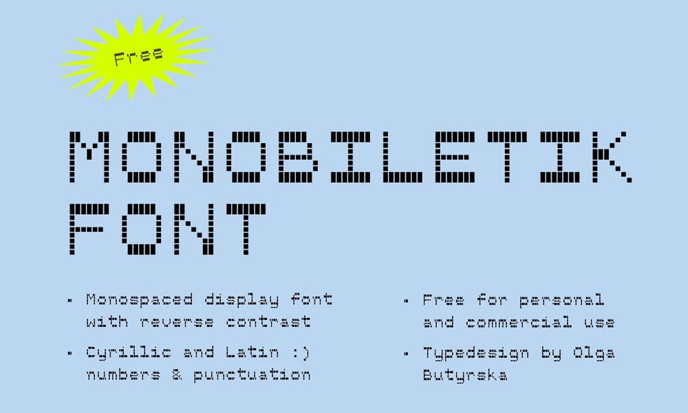 65+ Best Free Monospace Fonts for Coding & Design (2024-2025) 45 Monobiletik Font