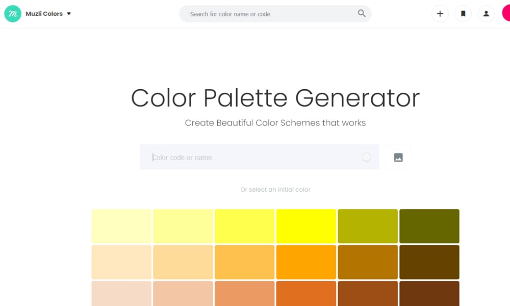 29 Best Color Palette Generator Tools for Designers (2025 Guide) 19 Muzli Colors search result showing a blue palette applied to a UI kit example