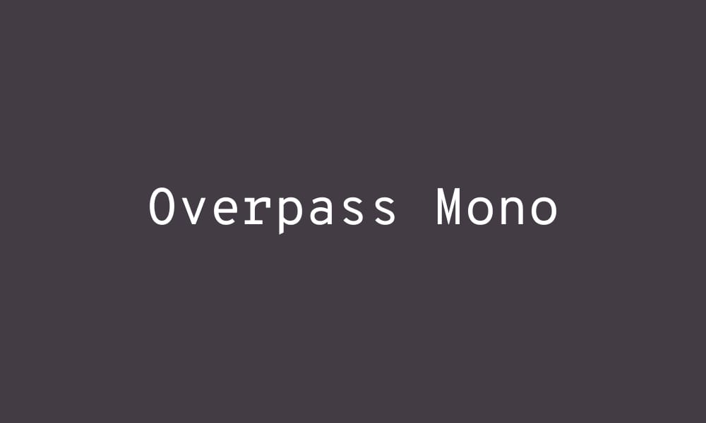 65+ Best Free Monospace Fonts for Coding & Design (2024-2025) 52 Overpass Mono