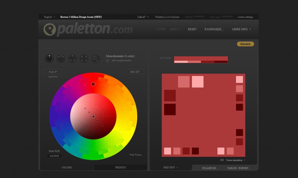 29 Best Color Palette Generator Tools for Designers (2025 Guide) 7 Paletton circular color wheel tool for precise monochromatic scheme adjustments