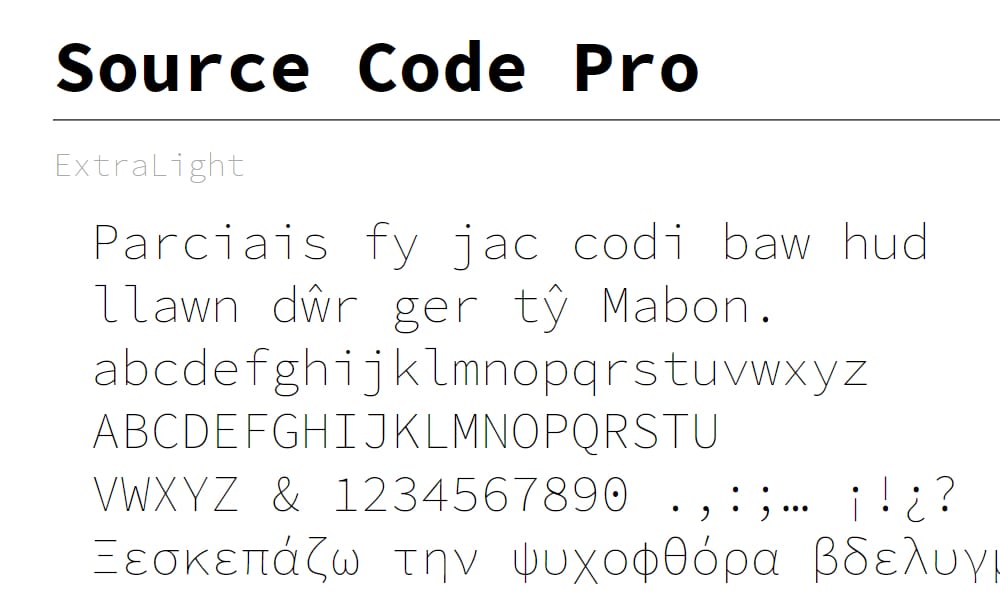 65+ Best Free Monospace Fonts for Coding & Design (2024-2025) 8 Source Code Pro