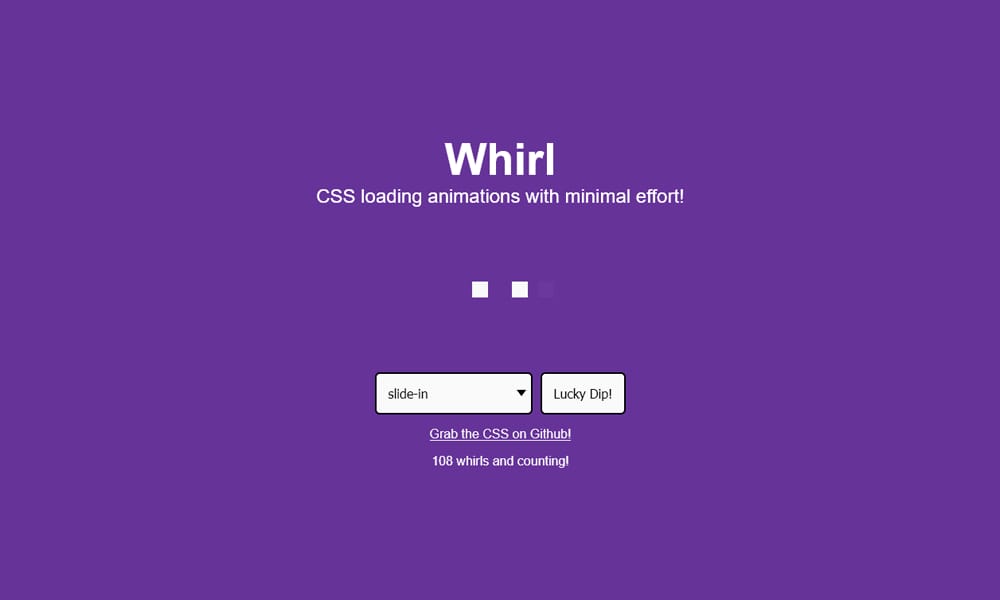 CSS Loading Spinners You Can Copy & Paste: 31 Best Tools for 2025 9 Whirl