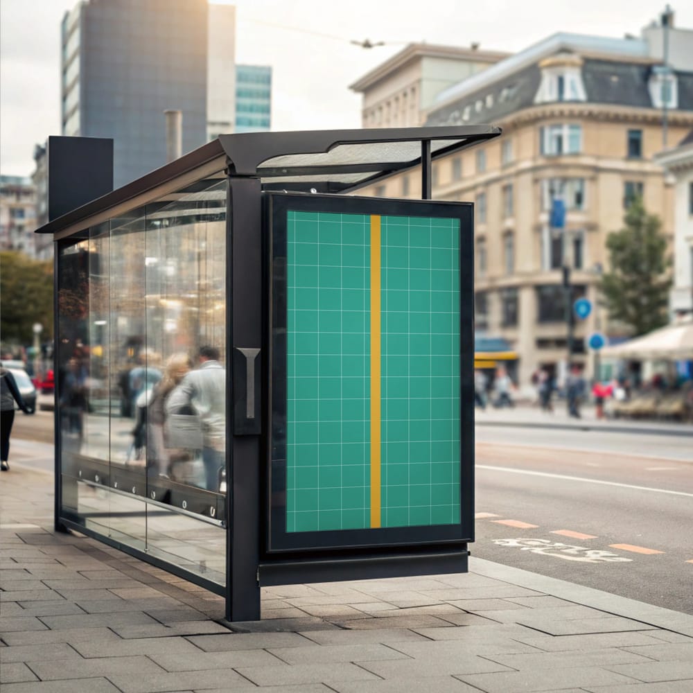 Free Bus Shelter Advertising Mockup PSD 1 Free Bus Shelter Advertising Mockup PSD