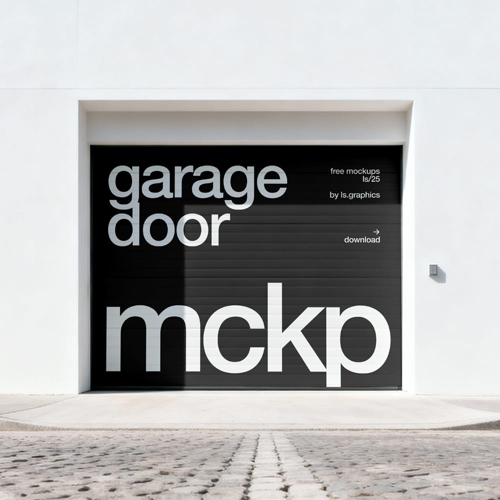 Free Garage Door Mockup PSD 1 Free Garage Door Mockup PSD