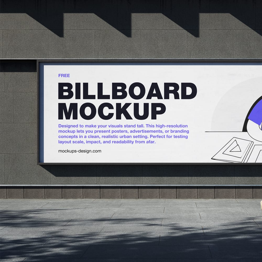 Free Large Urban Wall Billboard Mockup PSD 1 Free Large Urban Wall Billboard Mockup PSD