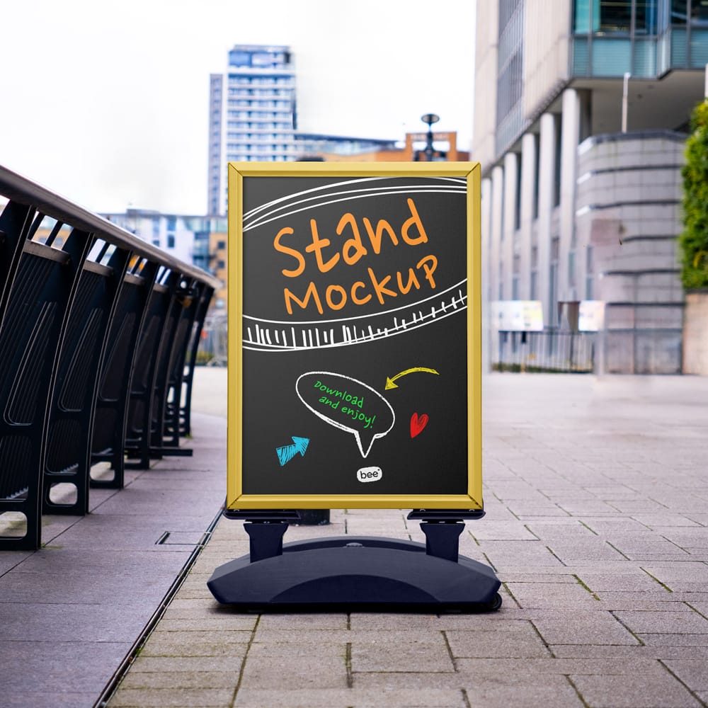 Free Stand Front View Mockup PSD 1 Free Stand Front View Mockup PSD