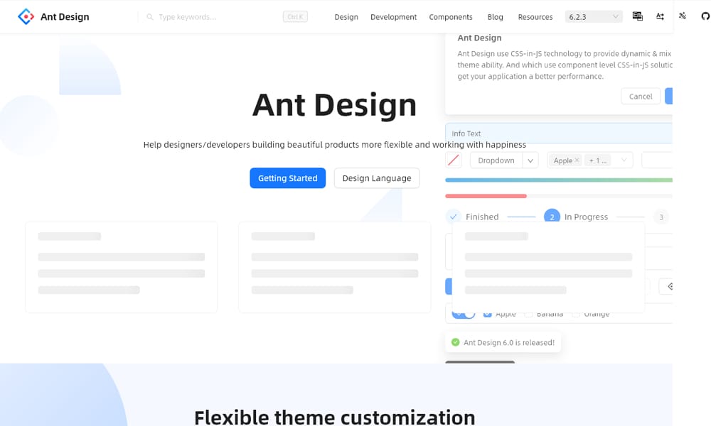 Best UI Libraries for React Server Components in 2026 9 Ant Design showing enterprise-grade form and table components