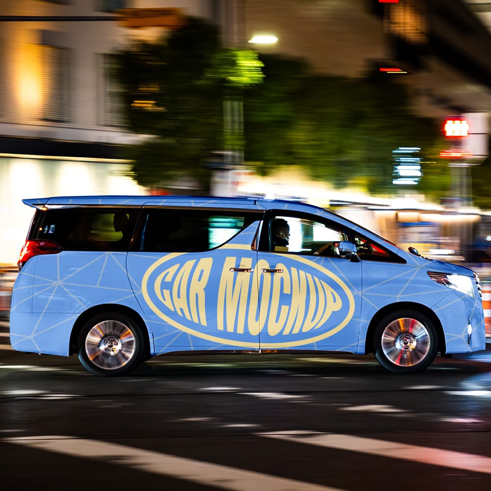 Free Car in Motion Mockup PSD 1 Free Car in Motion Mockup PSD