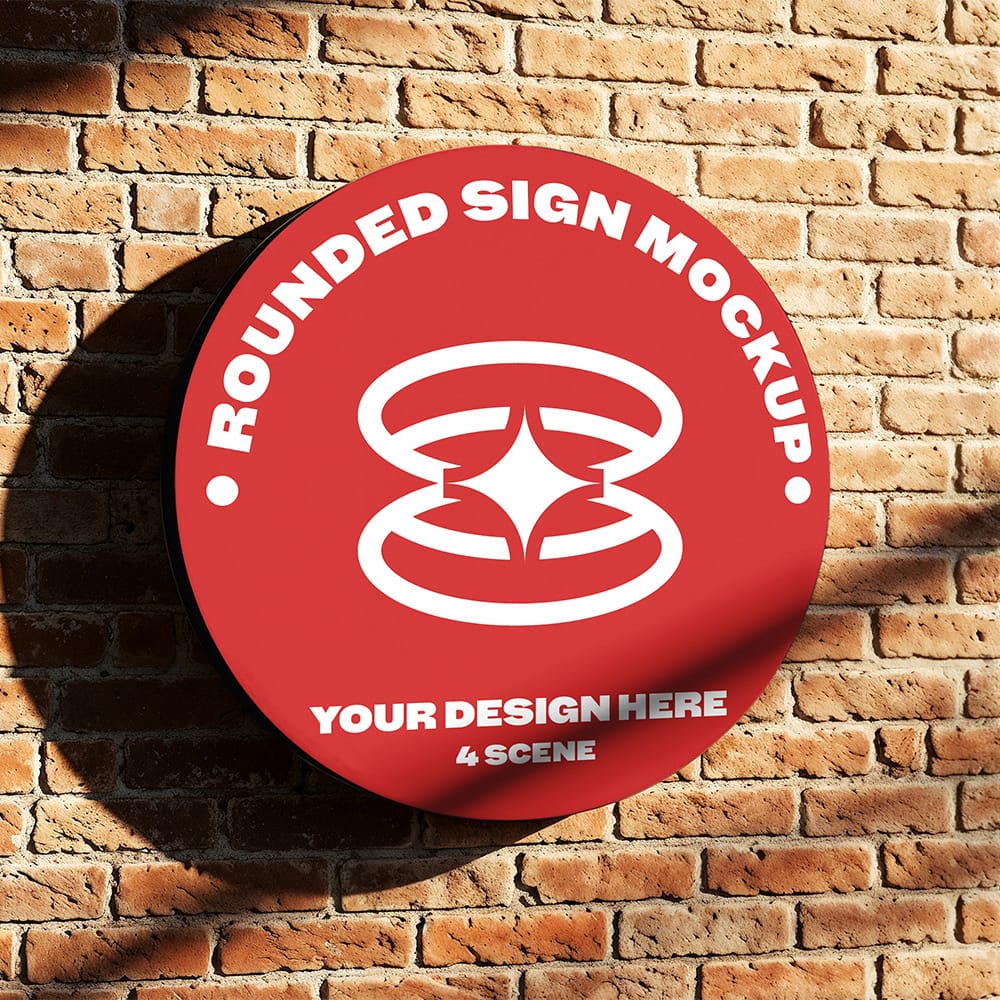 Free Realistic Round Signboard Mockup PSD 1 Free Realistic Round Signboard Mockup PSD