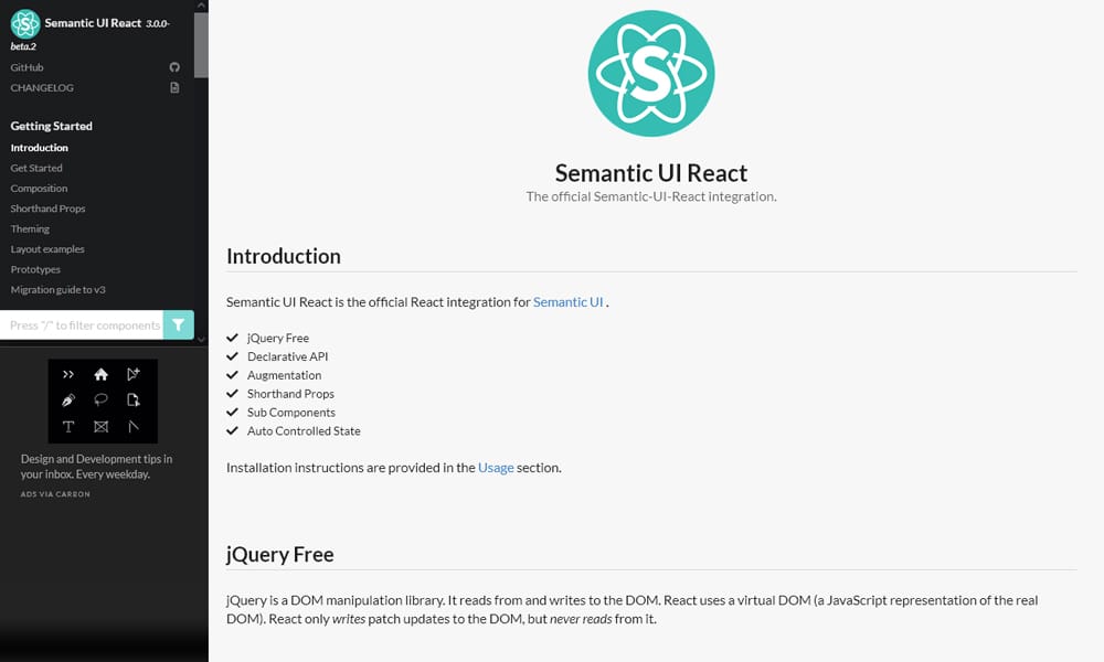 Best UI Libraries for React Server Components in 2026 20 Semantic UI React showing component library with descriptive class names