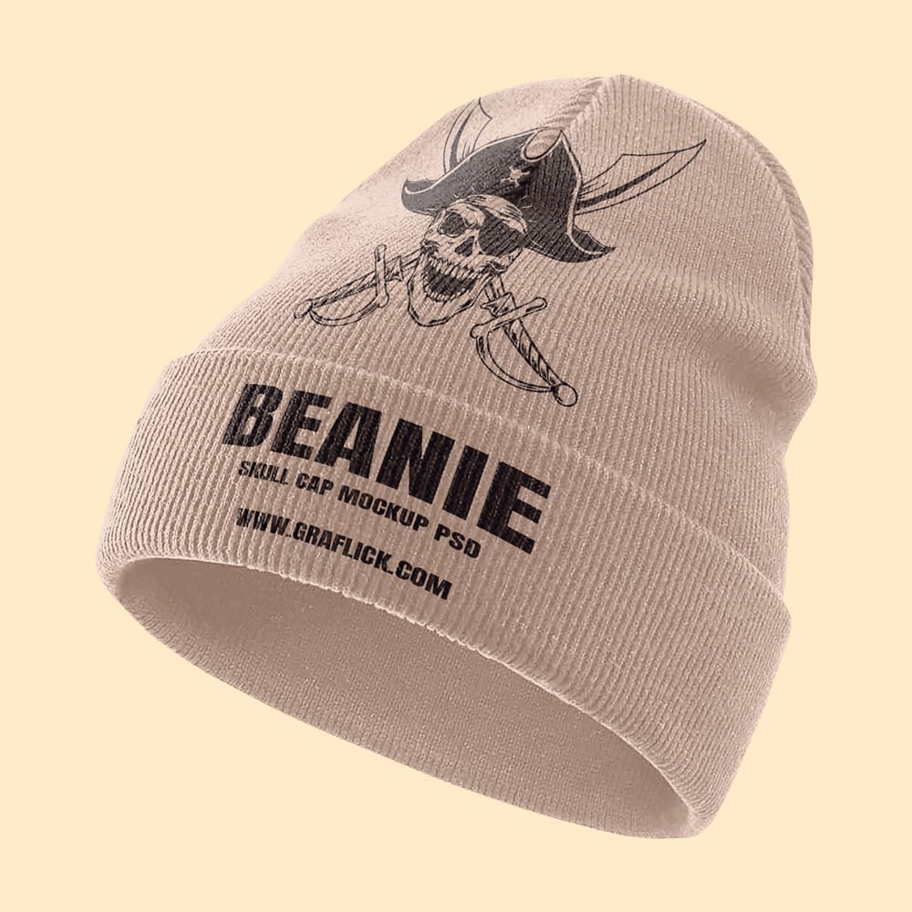 Free Beanie Skull Cap Mockup PSD 1 Free Beanie Skull Cap Mockup PSD
