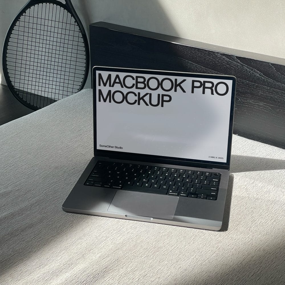 Free MacBook Laptop Mockup on Sofa with Natural Sunlight PSD 1 Free MacBook Laptop Mockup on Sofa with Natural Sunlight PSD
