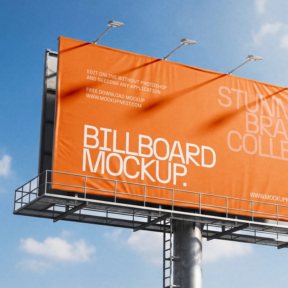 Free Photorealistic Outdoor Billboard Mockup Template PSD 1 Free Photorealistic Outdoor Billboard Mockup Template PSD